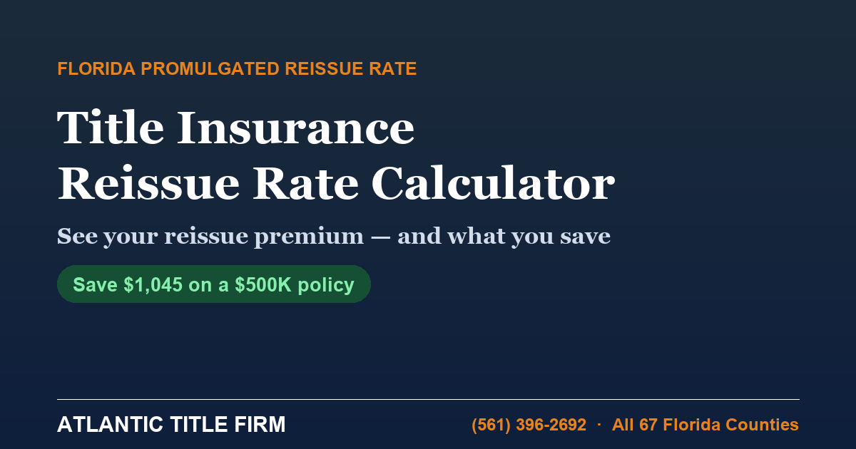 Florida Reissue Rate Calculator